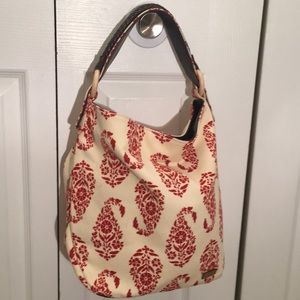 Stephanie Johnson Floral Print Red/Creme Hobo Bag